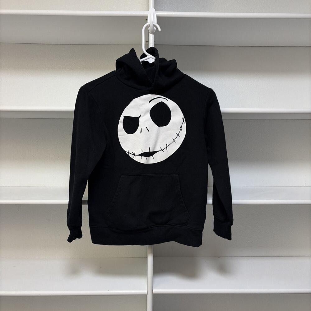Kids Disney The Nightmare Before Christmas Jack Skellington Black Hoodie Sz L 10